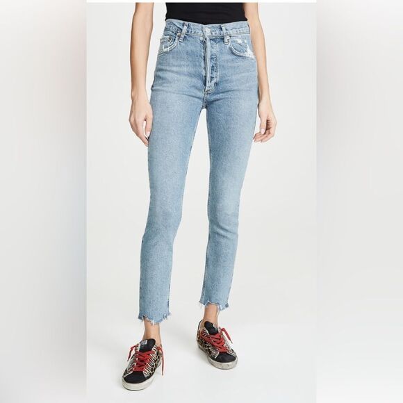 AGOLDE Nico High Rise Slim Fit Jeans Light Wash Size 26 - Picture 1 of 15